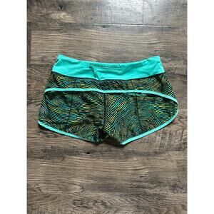 Lululemon Seawheeze 2016 Who Done It Split Pea Black/ Bali Breeze Speed Short 6